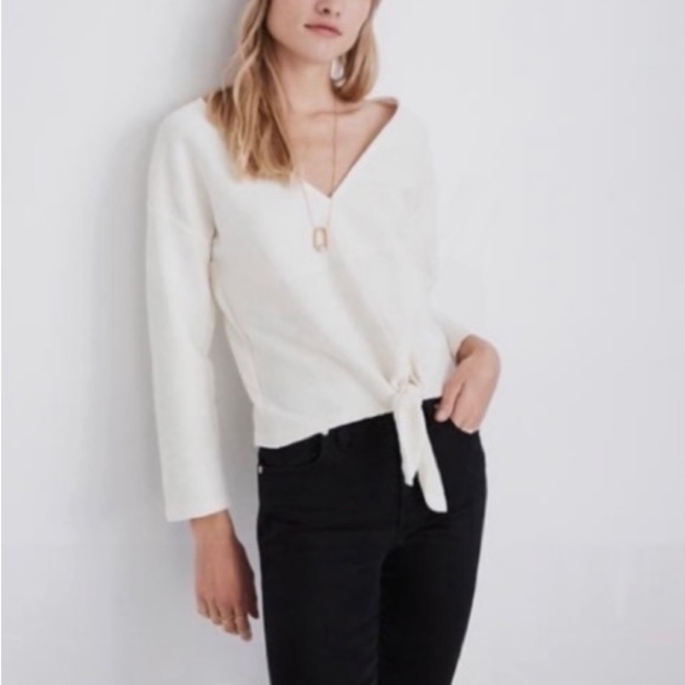 Madewell Texture & Thread Tie-Front Top